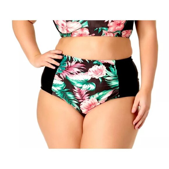 Allure by IMG Womens Size 16/18 Floral Printed High-Waist Bikini Bottoms 1491 - Picture 1 of 5